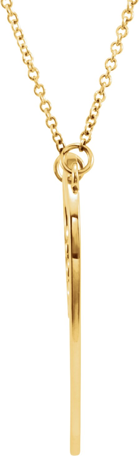 14K Yellow Gold "Mom" Heart 17" Necklace