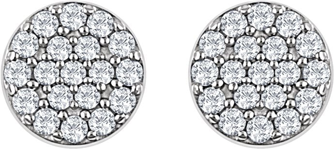 14K White Gold 1/3 CTW Natural Diamond Cluster Earrings
