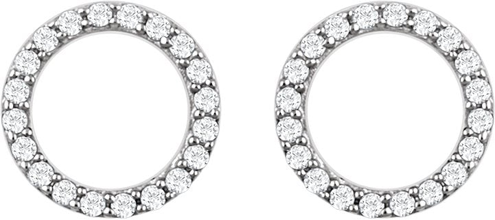 14K White Gold 1/5 CTW Natural Diamond Circle Earrings