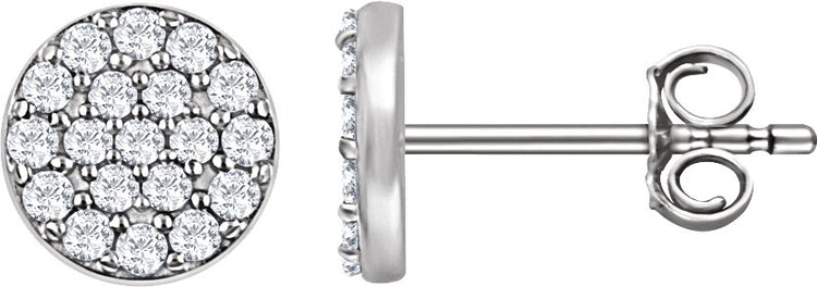 14K White Gold 1/3 CTW Natural Diamond Cluster Earrings