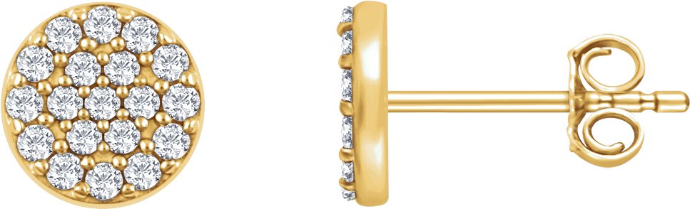 14K Yellow Gold 1/3 CTW Natural Diamond Cluster Earrings