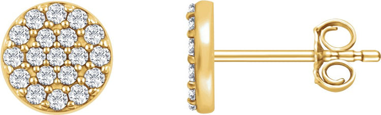 14K Yellow Gold 1/3 CTW Natural Diamond Cluster Earrings
