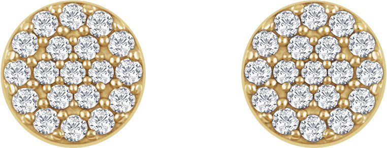 14K Yellow Gold 1/3 CTW Natural Diamond Cluster Earrings