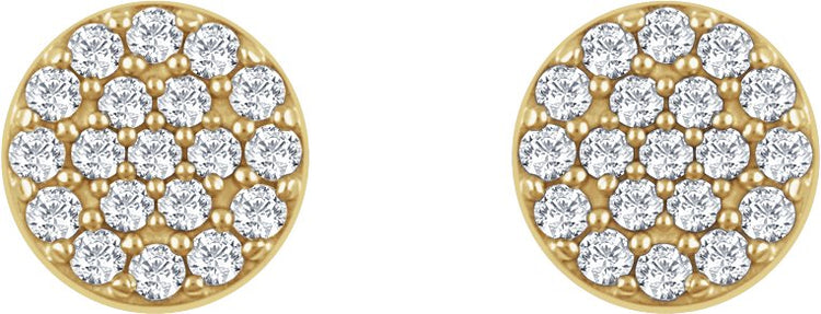 14K Yellow Gold 1/3 CTW Natural Diamond Cluster Earrings