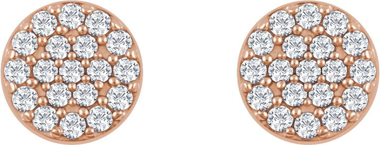 14K Rose Gold 1/3 CTW Natural Diamond Cluster Earrings
