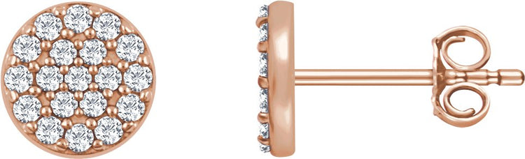 14K Rose Gold 1/3 CTW Natural Diamond Cluster Earrings