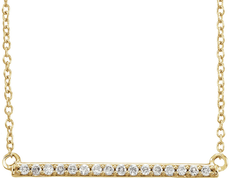 14K Yellow Gold 1/6 CTW Natural Diamond Bar 16-18