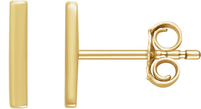 14K Yellow Gold Vertical Bar Earrings
