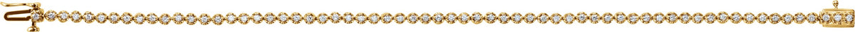 14K Yellow Gold 1 CTW Natural Diamond Line 7" Bracelet