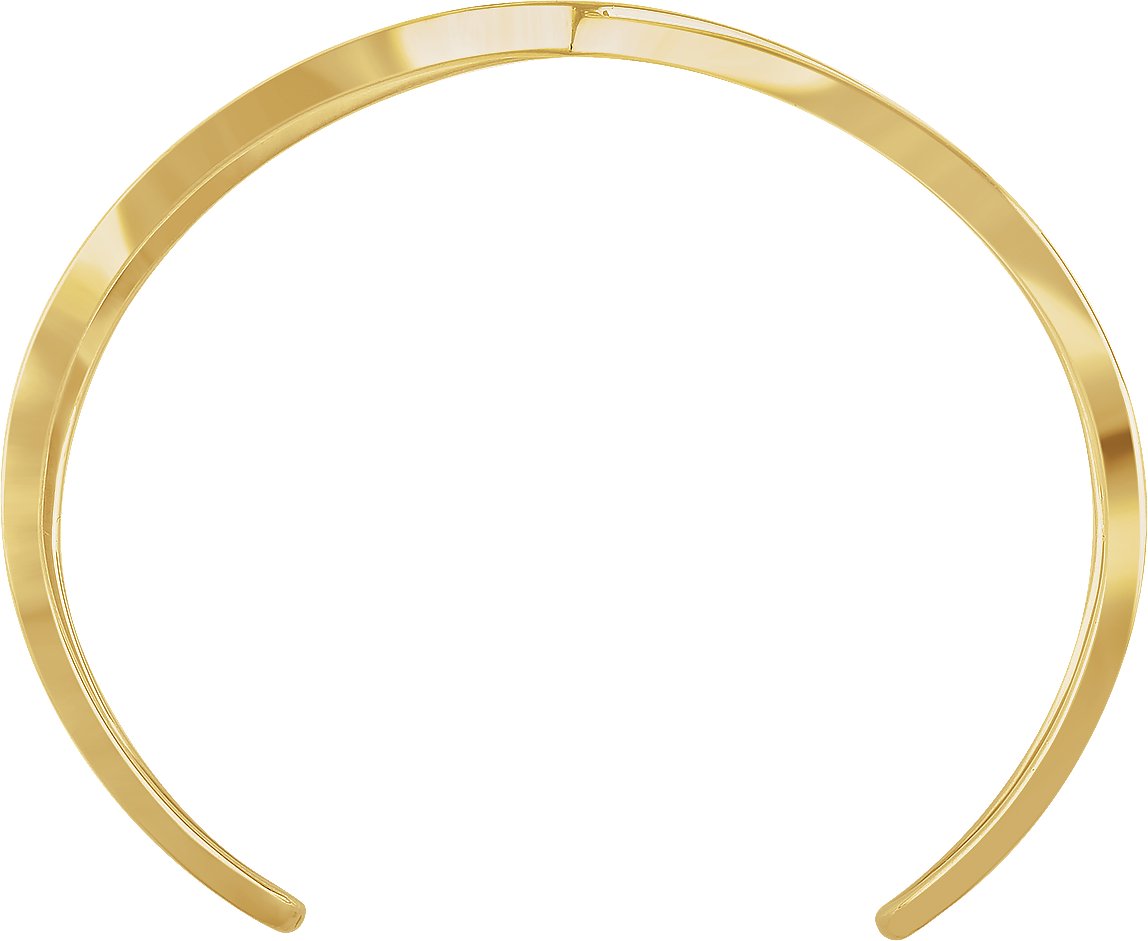 14K Yellow Gold Criss-Cross Cuff 7" Bracelet