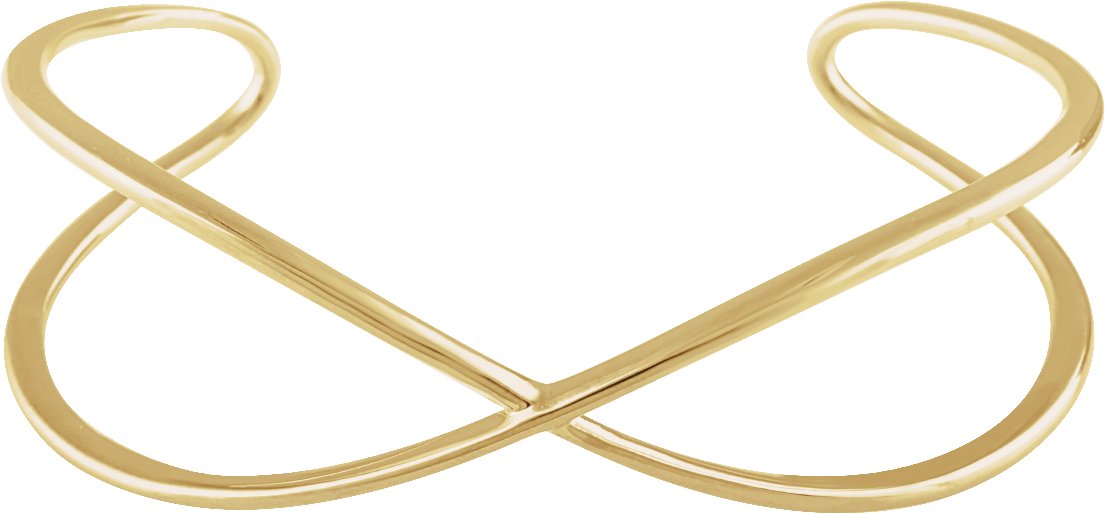 14K Yellow Gold Criss-Cross Cuff 7" Bracelet
