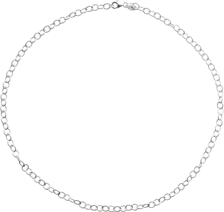 Sterling Silver 4.5 mm Knurled Cable 24