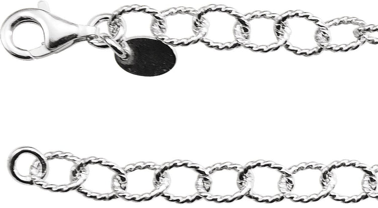 Sterling Silver 4.5 mm Knurled Cable 24