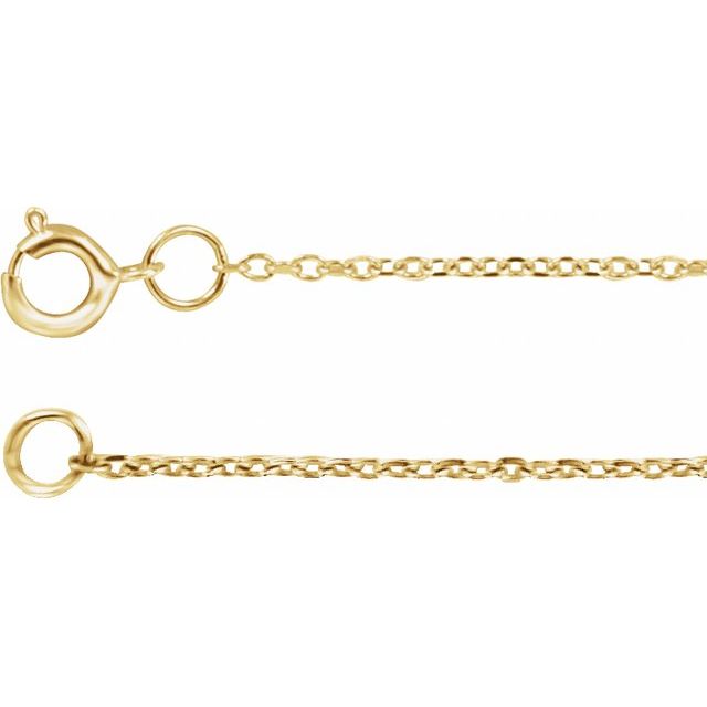 1 mm Adjustable Diamond-Cut Cable 16–18 Inch Chain in 14K Yellow Gold