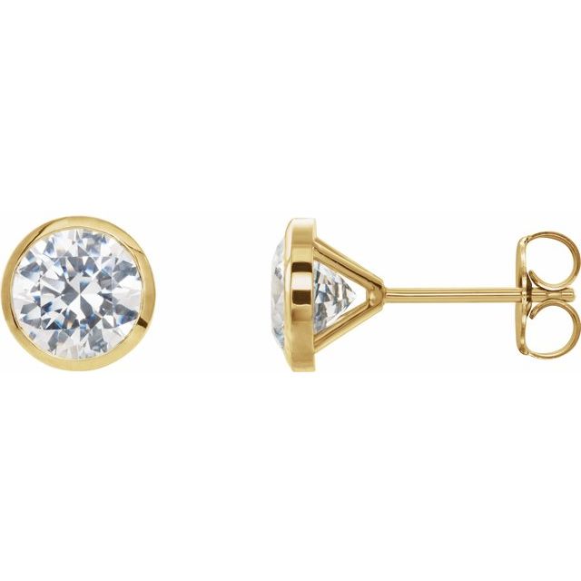 3 1/8 ctw Lab-Grown Diamond Bezel Earrings in 14K Yellow Gold