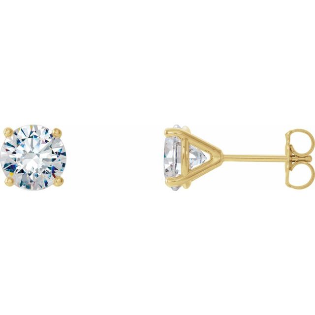 1 1/2 ctw Lab-Grown Diamond Four-Prong Stud Earrings in 14K Yellow Gold
