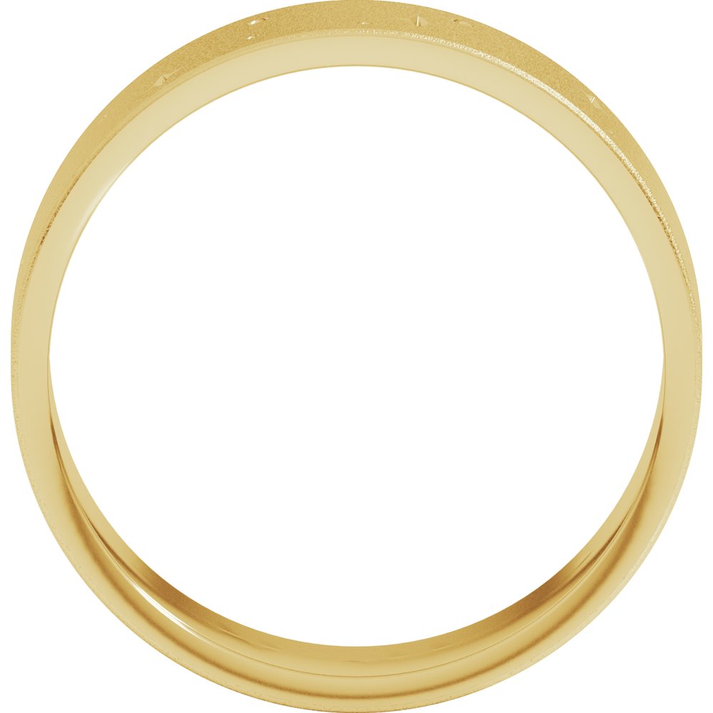 14K Yellow 7 mm Star Band with Glass Blast Finish