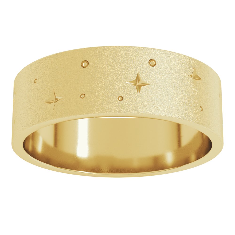 
                  
                    14K Yellow 7 mm Star Band with Glass Blast Finish
                  
                