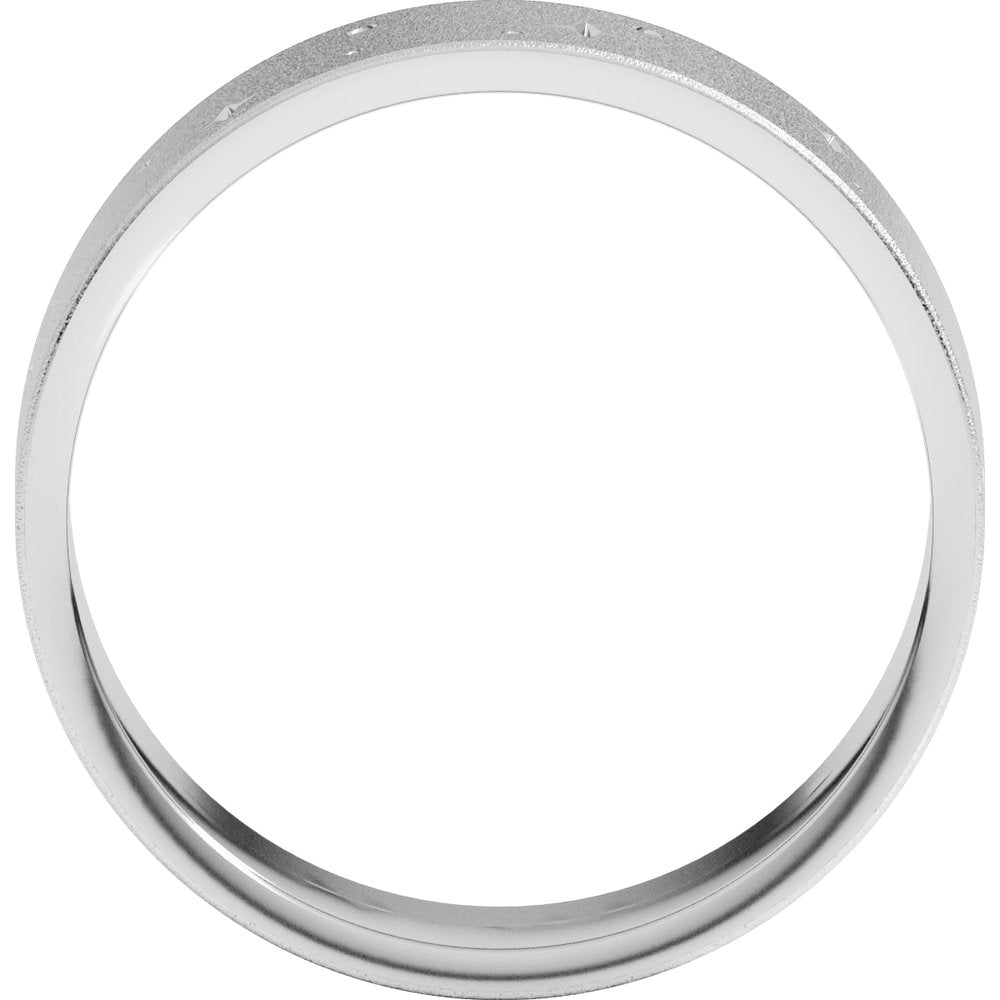 Continuum Sterling Silver 7 mm Star Band with Glass Blast Finish