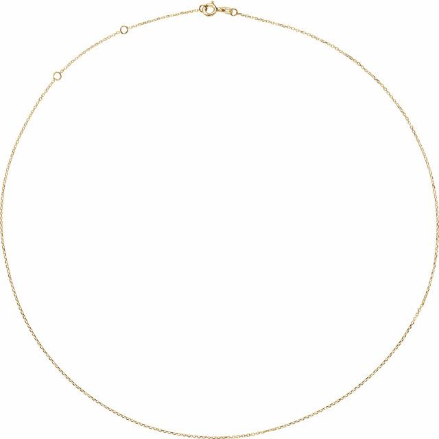 1 mm Adjustable Diamond-Cut Cable 16–18 Inch Chain in 14K Yellow Gold — view 2