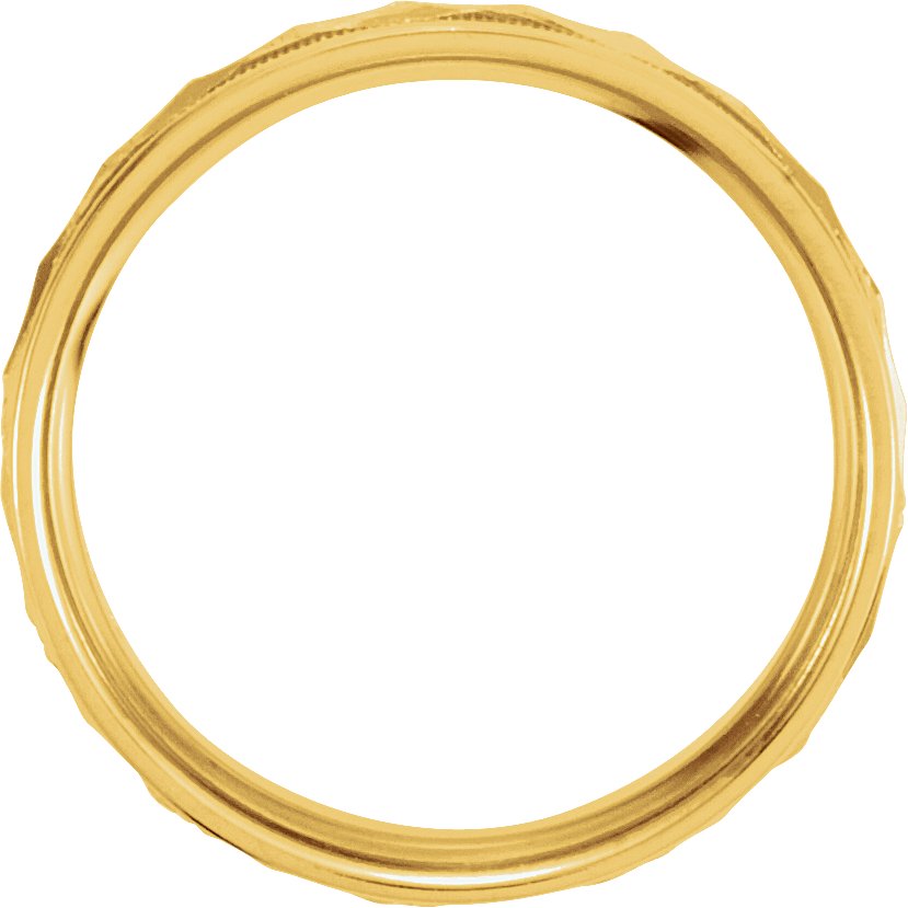 14K Yellow Gold 6 mm Design Band with Milgrain