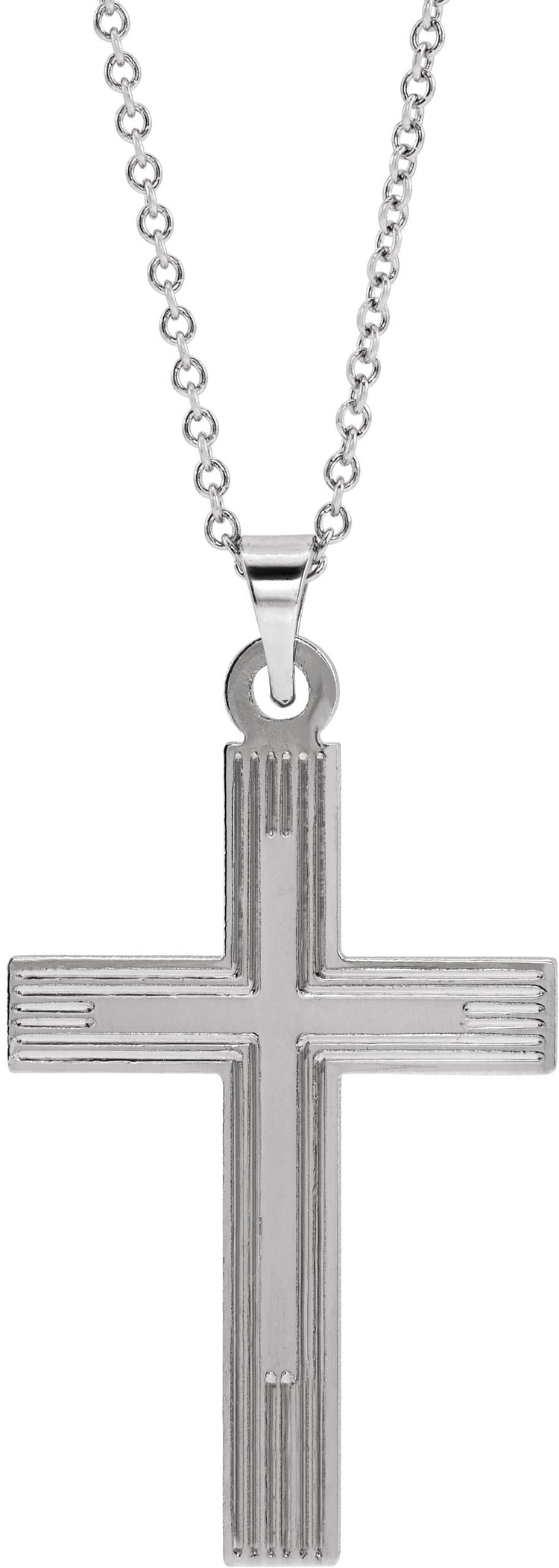 14K White Gold Cross 18