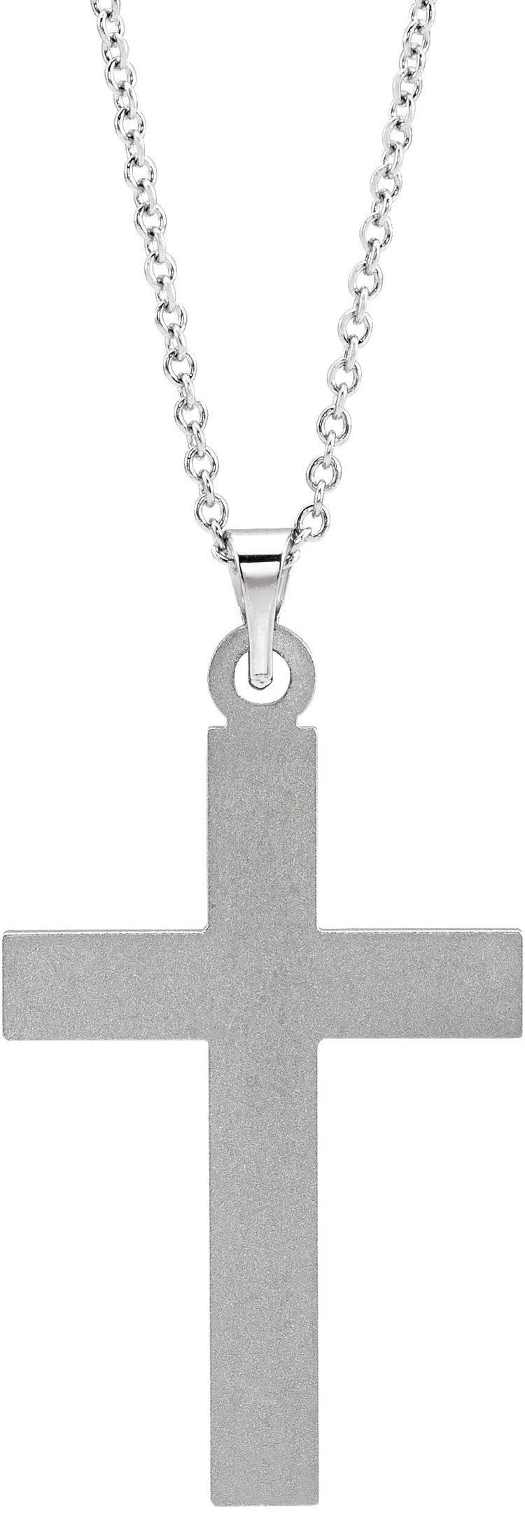 14K White Gold Cross 18