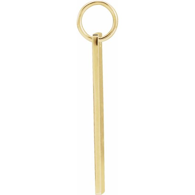 20 × 5 mm Engravable Bar Charm/Pendant in 14K Yellow Gold — view 2