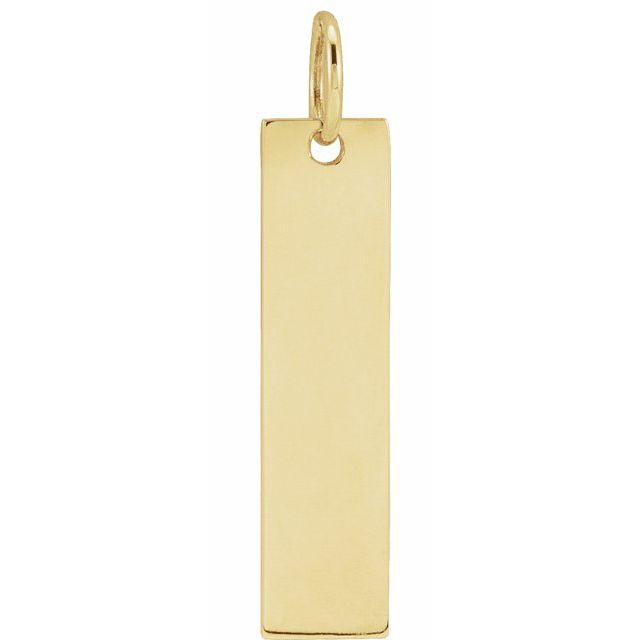 20 × 5 mm Engravable Bar Charm/Pendant in 14K Yellow Gold