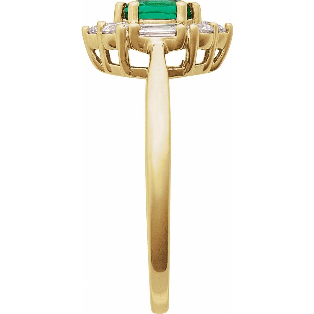 
                  
                    14K Yellow Lab-Grown Emerald & 3/8 CTW Natural Diamond Ring
                  
                