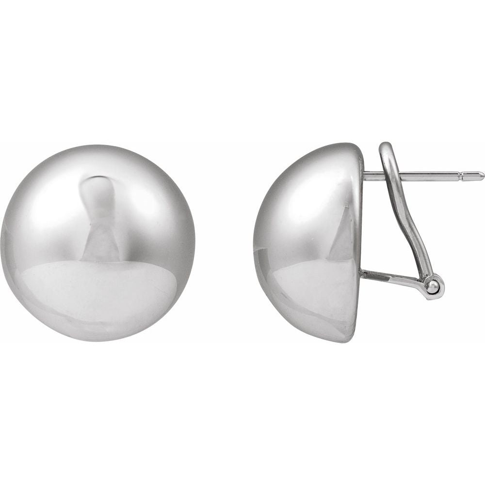 Sterling Silver 18 mm Electroform Domed Earrings