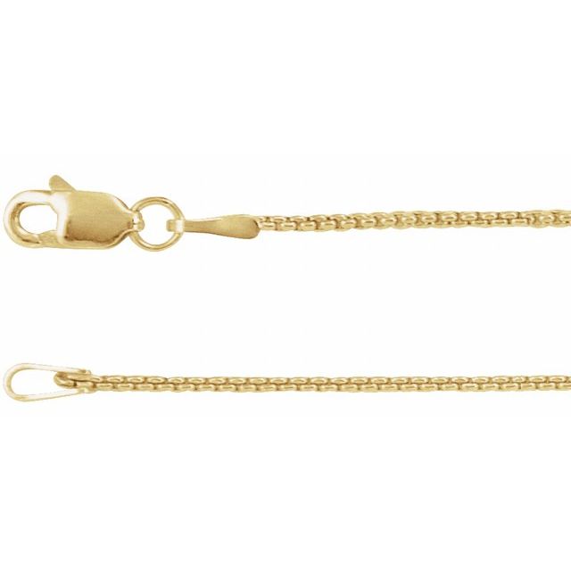 1 mm Rounded Box Chain in 14K Yellow Gold, 18 Inches — view 2
