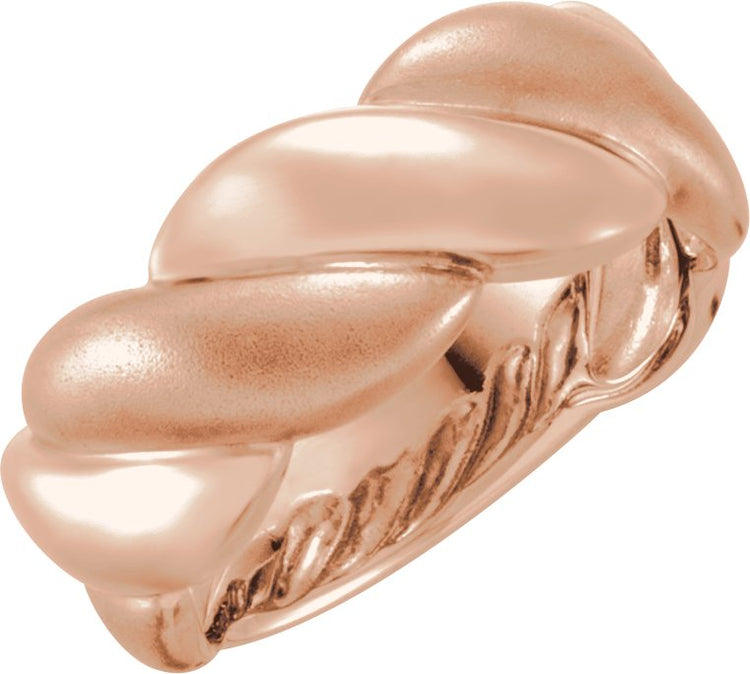 14K Rose Gold Rope Ring