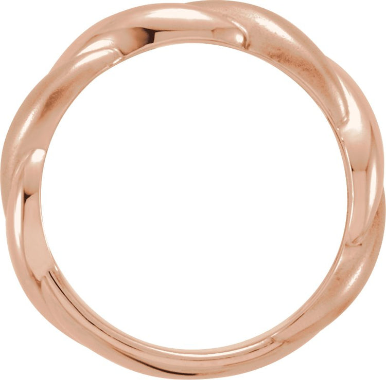 14K Rose Gold Rope Ring