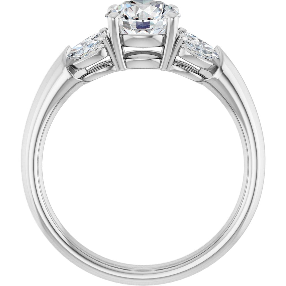 14K White Round 1 ct Engagement Ring