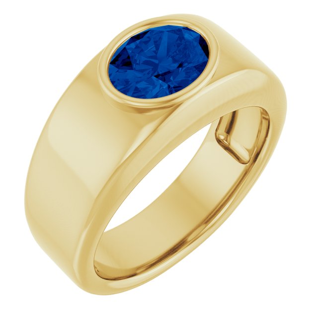 
                  
                    Lab-Grown Blue Sapphire Bezel Ring
                  
                