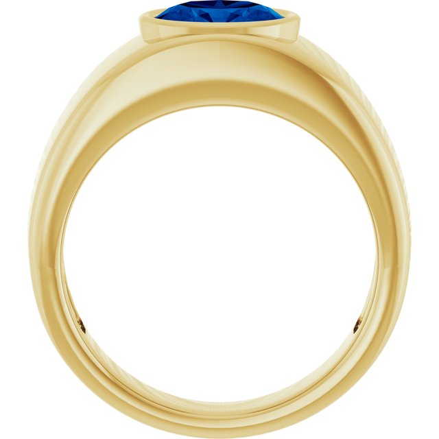 
                  
                    Lab-Grown Blue Sapphire Bezel Ring
                  
                