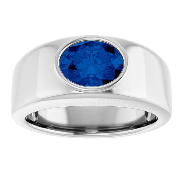
                  
                    Lab-Grown Blue Sapphire Bezel Ring
                  
                