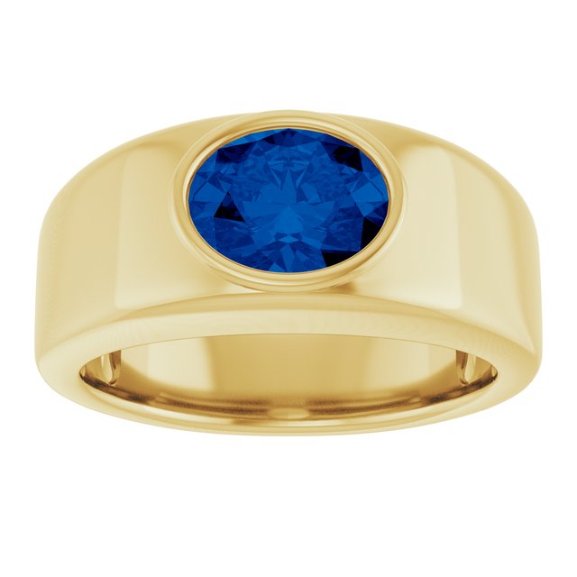 
                  
                    Lab-Grown Blue Sapphire Bezel Ring
                  
                
