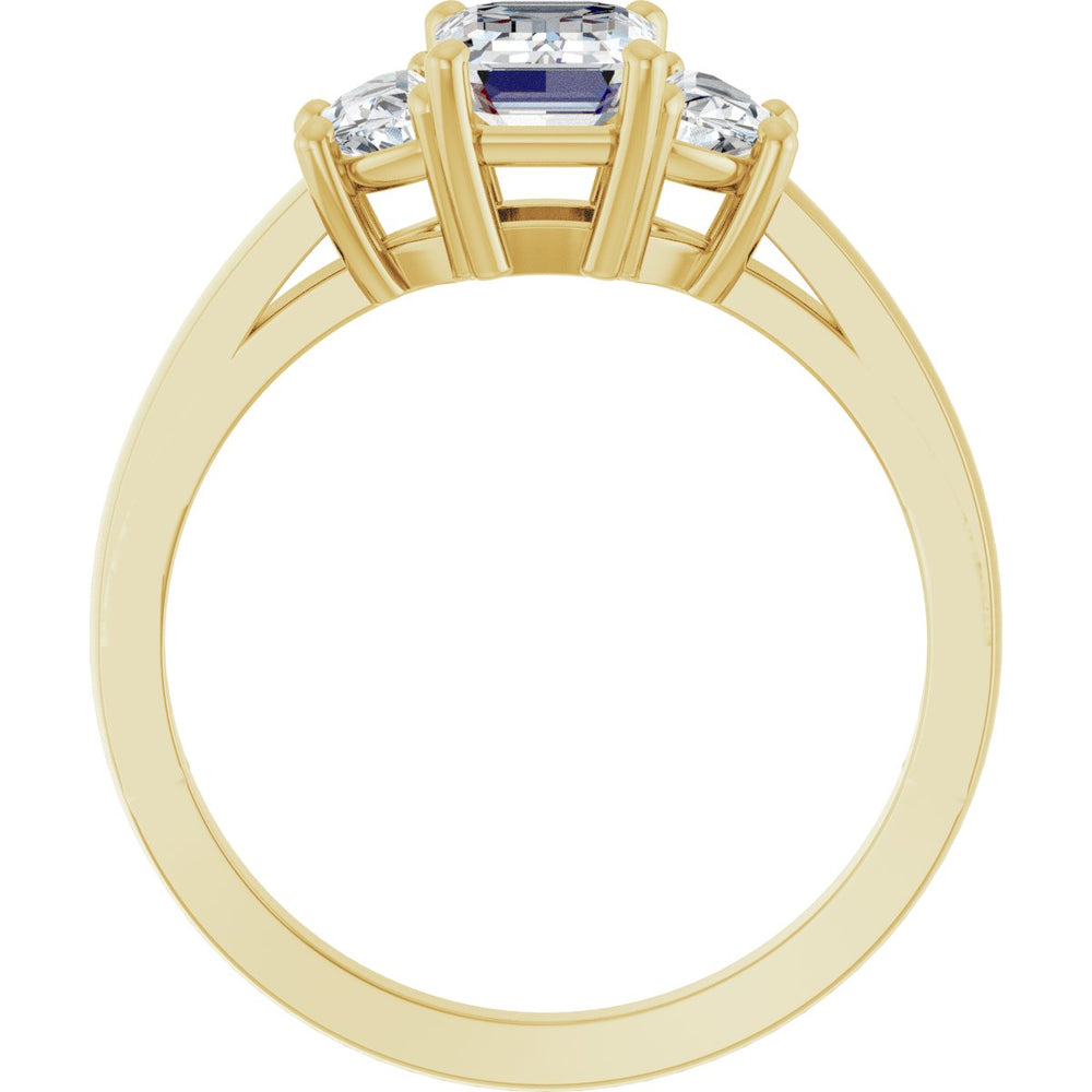 14K Yellow Emerald 1 1/4 ct Engagement Ring