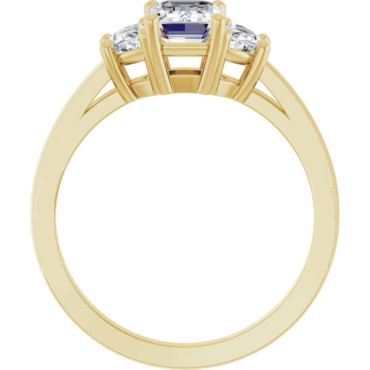 14K Yellow Emerald 1 1/4 ct Engagement Ring