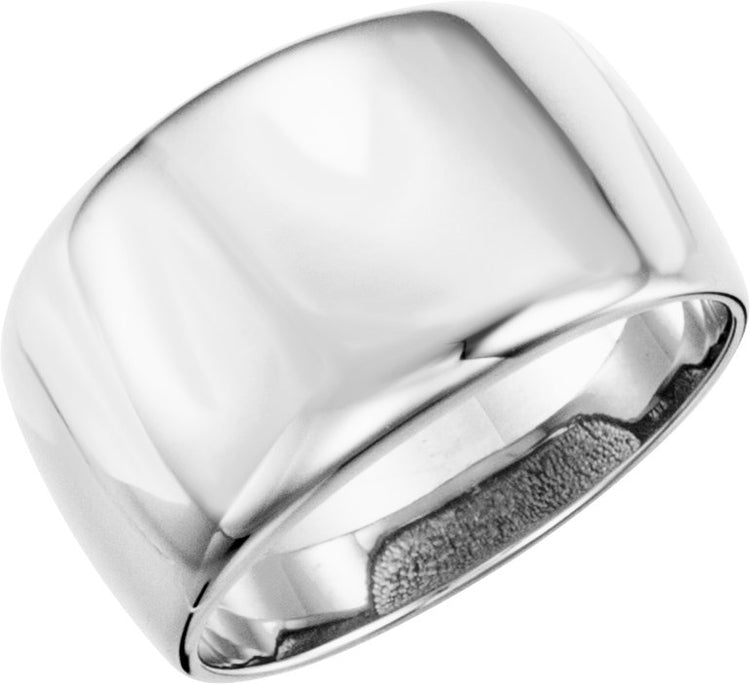 14K White Gold Dome Ring