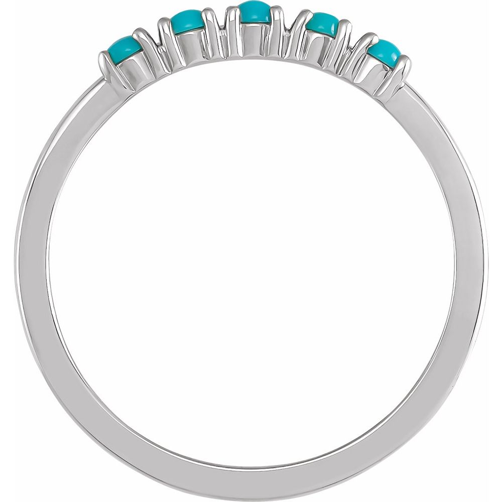 Sterling Silver Natural Turquoise Cabochon Stackable Ring