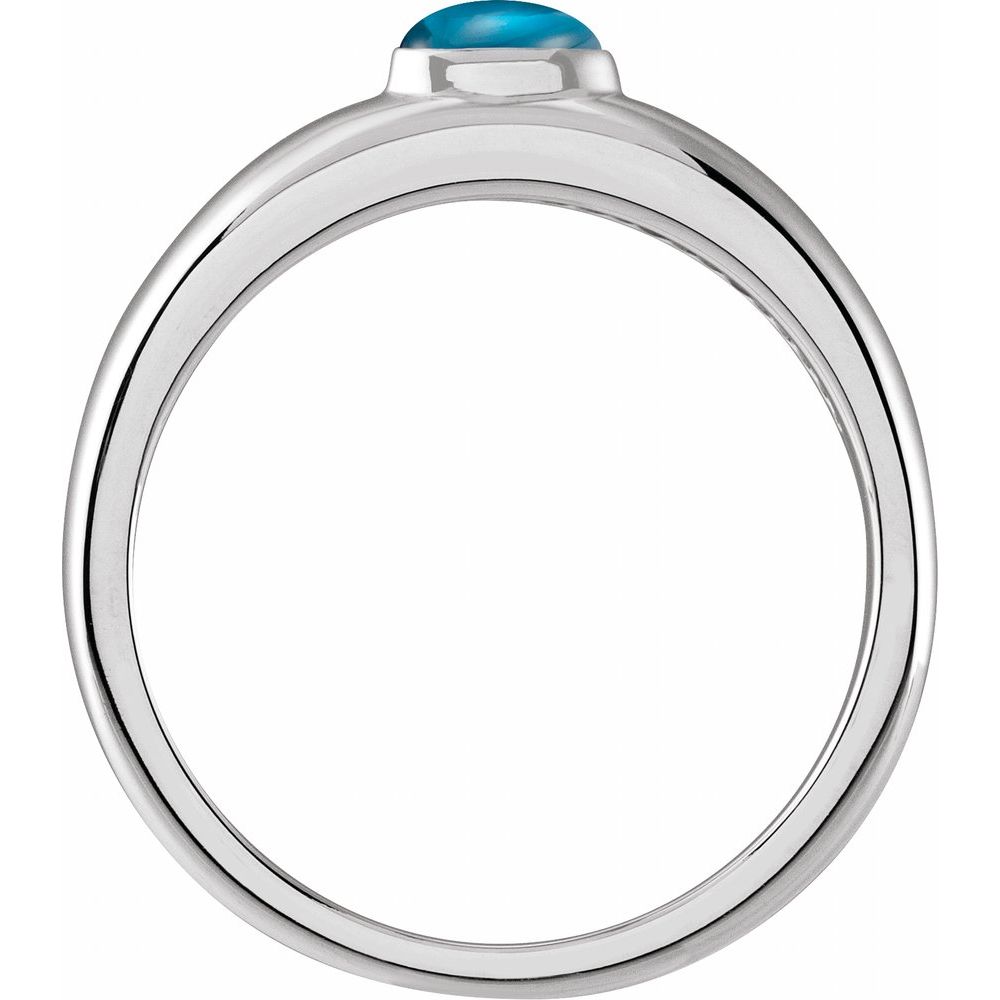 
                  
                    Sterling Silver Natural London Blue Topaz Cabochon Dome Ring
                  
                
