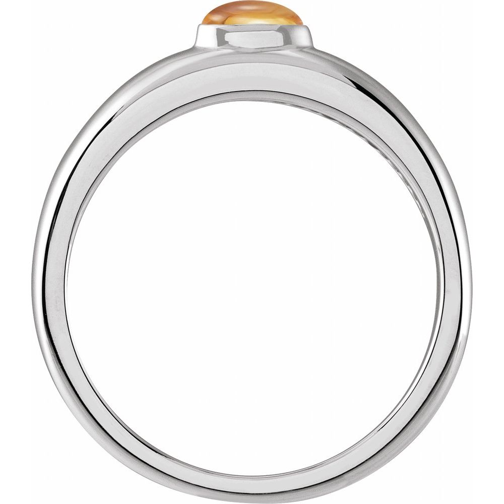 Sterling Silver Natural Citrine Dome Ring