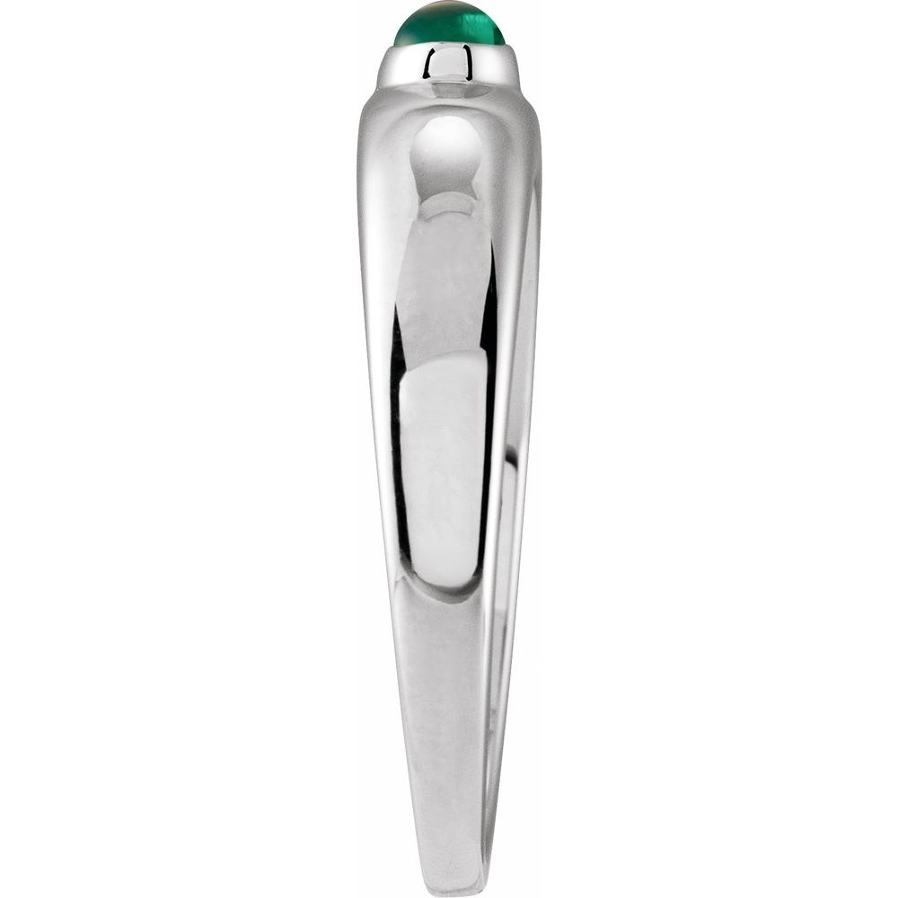 
                  
                    Sterling Silver Natural Emerald Dome Ring
                  
                
