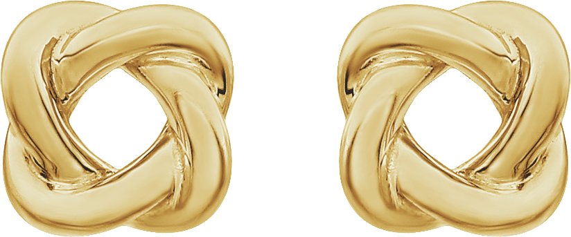 14K Yellow Gold 7x7 mm Knot Earrings