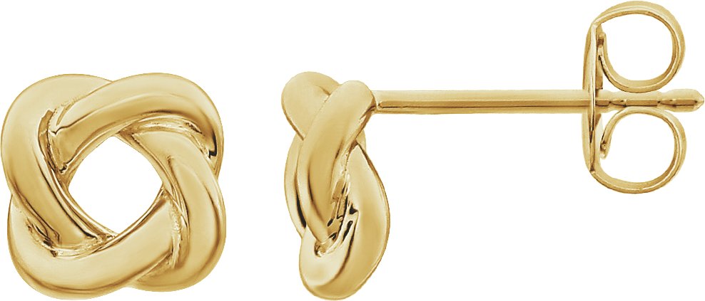 14K Yellow Gold 7x7 mm Knot Earrings