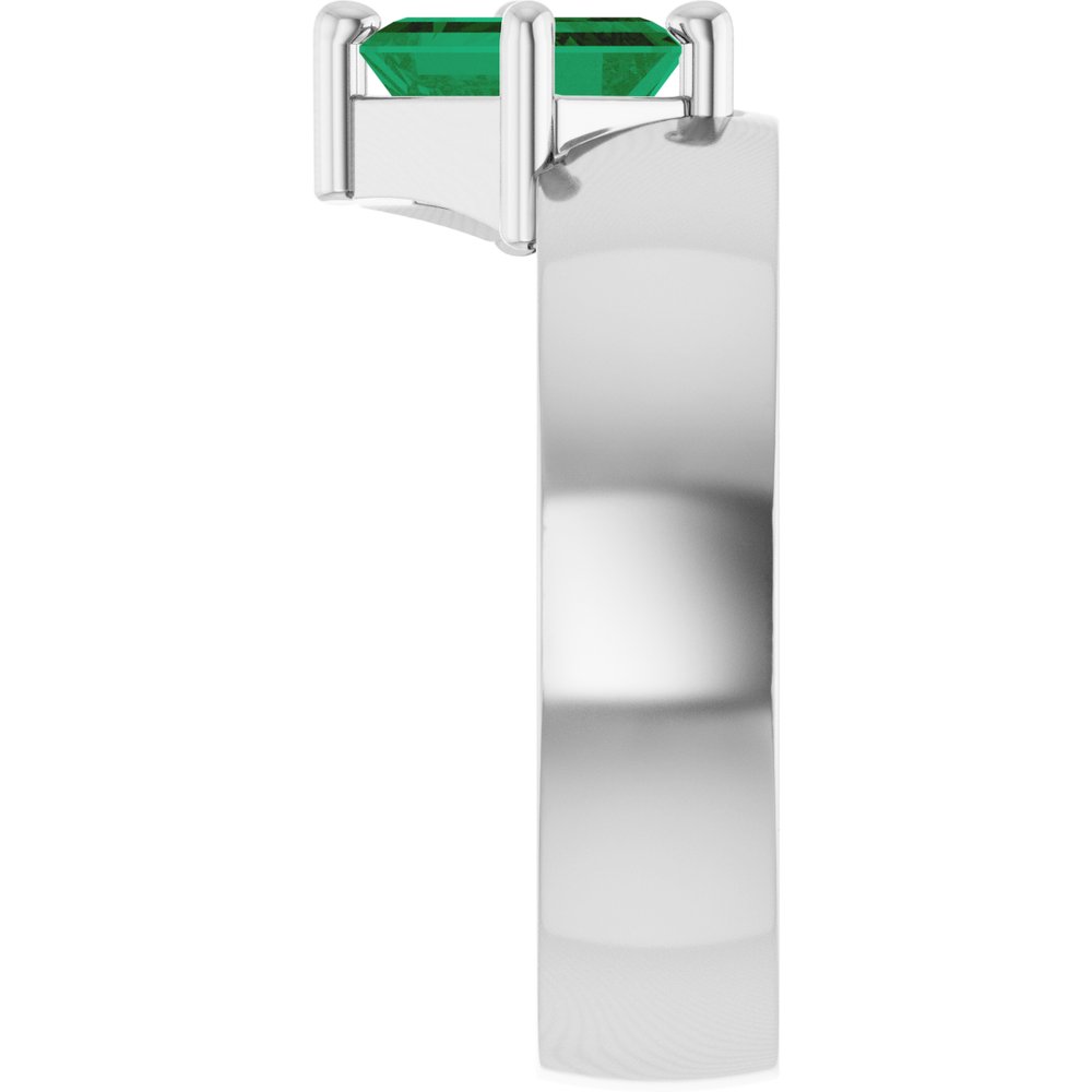 
                  
                    Sterling Silver Lab-Grown Emerald Asymmetric Solitaire Ring
                  
                