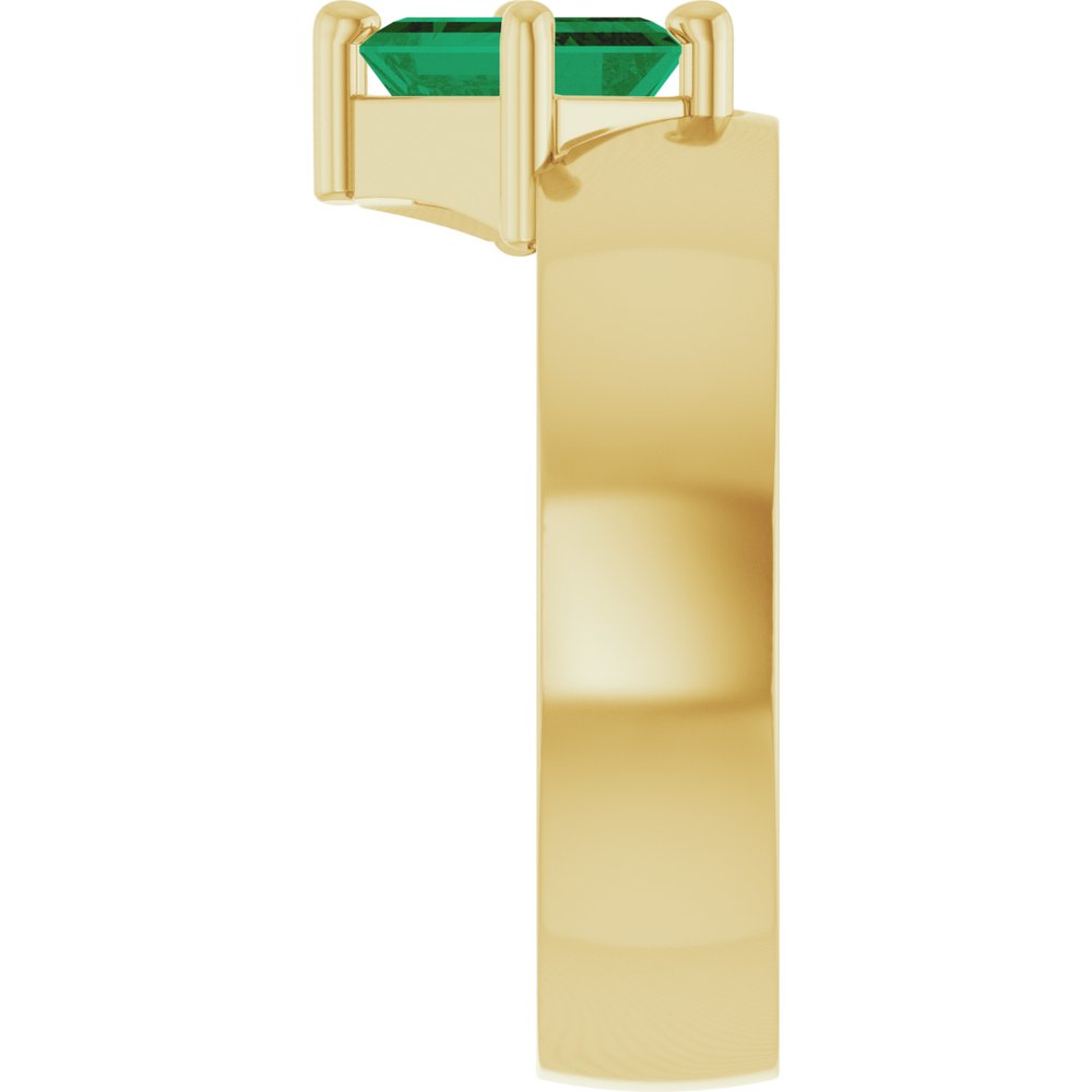 
                  
                    14K Yellow Lab-Grown Emerald Asymmetric Solitaire Ring
                  
                